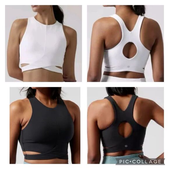 Athleta Conscious Crop CutOut **LOT OF 2** Black & White XS Yoga Barre MSRP $138 - Picture 1 of 4